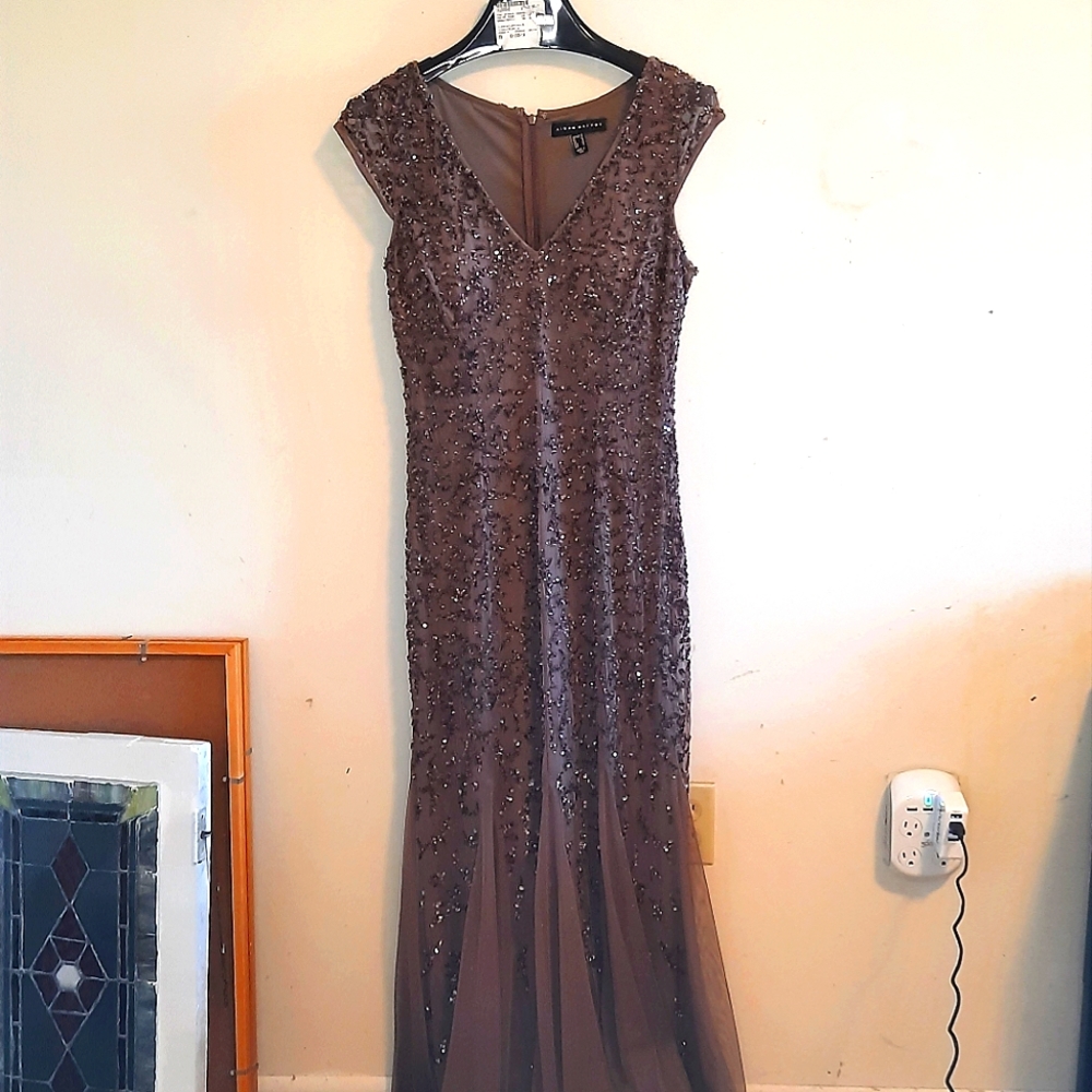 Brown Aidan Mattox Formal Dress